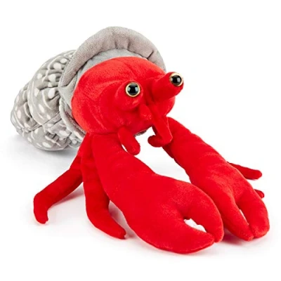 Image of Zappi Co Plush Children&#039;s Stuffed Soft Cuddly Toy Part of Safari Animals Collection, Perfect for Kids (39cm Depth)(Hermit Crab)