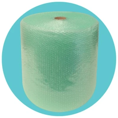 Image of Triplast Decayable Green Bubble Wrap Roll (500mm x 75m) Small Air Cushioning for Moving House, Fragile Item Packaging and Protective Wrapping Shipping &amp; Storage