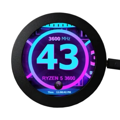 Image of VSDISPLAY 9cm 2.8 inch 480X480 IPS 450nit LCD Circle Monitor,mini HDMI Video Port,Micro USB Power,for DIY CPU GPU Temperature PC Case Display