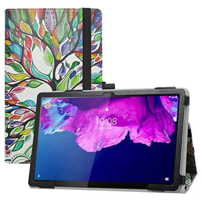 Image of LIFANG Compatible with Lenovo Tab P11 Case,Slim Folio Folding Stand PU Leather Cover for 11&quot; /P11 Plus / 5G (TB J606F J616F J607Z) Motorola Moto G70 Tablet,Love tree