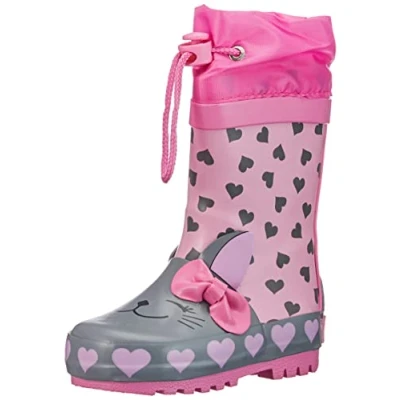 Image of Playshoes Katze Wellies for kids, Size: 13.5K, Pink Synthetics