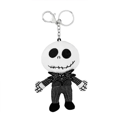Image of Disney The Nightmare Before Christmas Black and White Plush Keychain GH00273RL