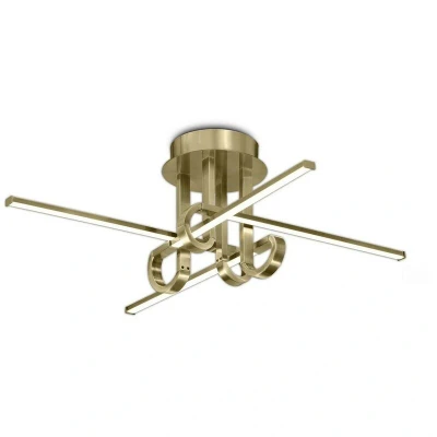 Image of Cinto Semi Flush Ceiling Light 28W LED, 3000K, 2250lm, Antique Brass