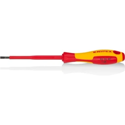 Image of Knipex Screwdrivers for slotted screws burnished, insulating multi component handle, VDE tested 202 mm 98 20 40