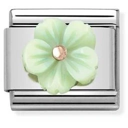 Image of Nomination Green Flower Charm