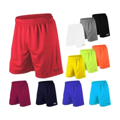 Image of RDK Mens Football Shorts Quick Dry Running Jogging Gym Sports Breathable Fitness (M, Grey)