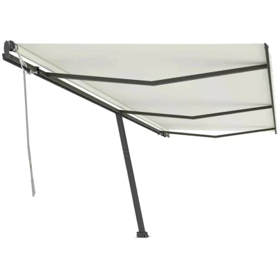Image of vidaXL Freestanding Manual Retractable Awning 600x300 cm Cream