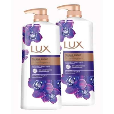 Image of LUX Body Wash, Magical Orchid with Juniper Oil Gentle &amp; Soothing Skin Care, Nourishing Cleanser, Aromatic Bath Soap, Shower Gift for Women Pack of 2 1L
