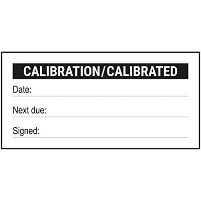 Image of V Safety Write On Calibration/Calibrated Black Sticker 51x25mm (Roll of 250)