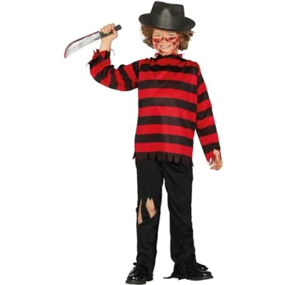 Image of FIESTAS GUIRCA Childs Scissor Boy or Girl Red and Black Striped Fancy Dress Costume Halloween Age 5 6