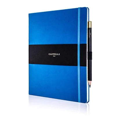 Image of Castelli RQ27/25 914 Large Lined Ruled Tucson Notebook French Blue