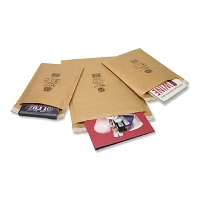 Image of Jiffy Airkraft Lightweight Postal Bag for CD Box of 100 Size 0, Gold, 140 x 195mm