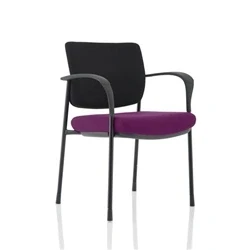 Image of Brunswick Deluxe Black Fabric Back Frame Seat Purple With Arms