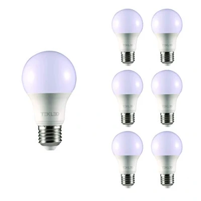 Image of TEKLED® A60 LED Bulbs E27 Edison Screw Energy Saving 7W Light Bulb 60W Incandescent Equivalent 2700K 595LM NONDIMMABLE 6 Pack Warm White