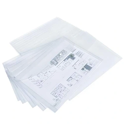 Image of Rapesco 1589 Popper Wallets, A3, Clear Transparent, Pack of 20