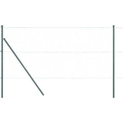 Image of vidaXL Fence Posts 13 pcs Green Ø32 mm 190 cm Galvanised Steel