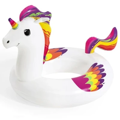 Image of Bestway Fantasy Unicorn Pool Float Inflatable Rubber Ring, Floats for Kids and Adults, 119cm x 91cm