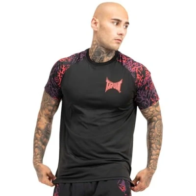 Image of Tapout Men&#039;s Taproot Tee Functional Shirt, Black/Red/Aubergine, 3XL