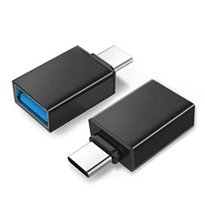 Image of USB A to Type C adapter with OTG function for smartphones and tablets Supports synchronization, data transfer, Plug &amp; Play Black Maclean MCE470