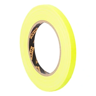 Image of GRIP Eventbasics Fabric Tape, ADHESIVE_TAPES, 10 mm x 25 m, Neon Yellow, for Marking, Crafts, Tape Art, Labeling, Hula Hoop, Decoration