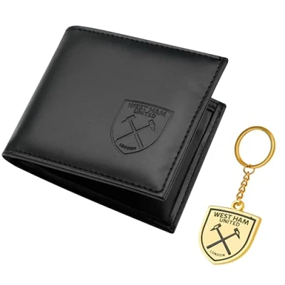 Image of West Ham United F.C. Sports Fan Wallet Accessories Set with Card Slots &amp; Coin Pocket, Supporters&#039; Gear Gifts for Men