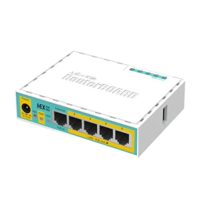 Image of Mikrotik hEX PoE lite Ethernet LAN White wired routers (White, 35 70 C, 10/100Base T(X), Internal, (RJ 45))