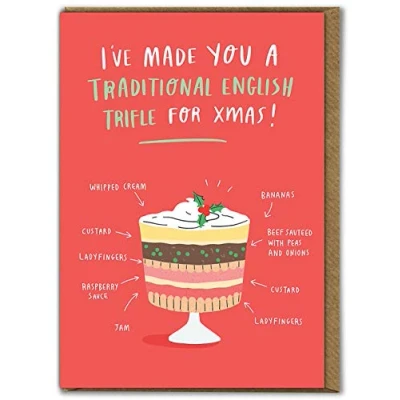Image of Brainbox Candy Funny Xmas Cards For Friends Christmas Girlfriend Traditional Trifle Him Her Partner