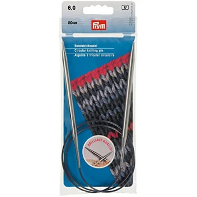 Image of Prym Circular Knitting Needle, Brass, Silver, 6 mm