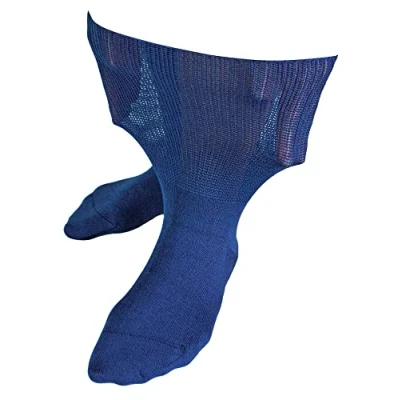 Image of Dr.Socks Extra Wide Bamboo Oedema Socks Mens &amp; Ladies for Swollen Feet Ankles Legs Diabetics (4 7, Navy)