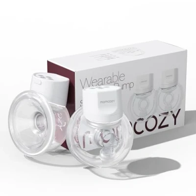 Image of Momcozy Hands Free Breast Pump S12 Pro, Wearable &amp; Portable, with Soft DoubleFit Flange, 3 Modes 9 Levels, Smart Display, 24mm, 2 Pack, White