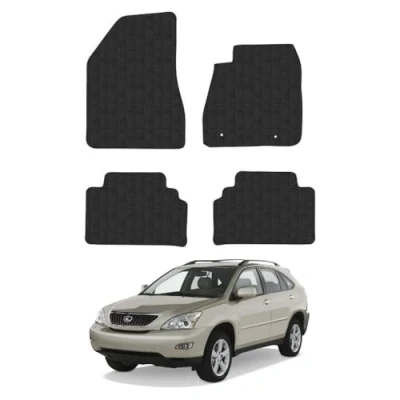Image of 5mm Rubber Car Mats Compatible With Lexus Rx300 (2003 2009) Tailored Fit Floor Set Accessory Custom Anti Slip Backing Heavy Duty Waterproof Easy Clean Durable All Weather Full Coverage