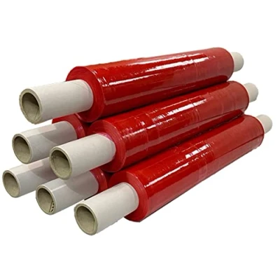 Image of 1.5KG Hand Roll Strong Pallet/Stretch/Shrink Wrap Packaging Cling Film 400mm X 250m 17MU (40CM 250M, Red, 1)