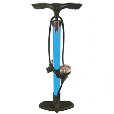 Image of Air Pump &amp; Gauge 100 PSI 600mm Tube T Handle Track Tyre Inflator