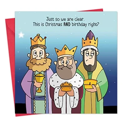 Image of Twizler Merry Christmas Card with Three Wise Men Happy Xmas Funny Womens Mens Male Female
