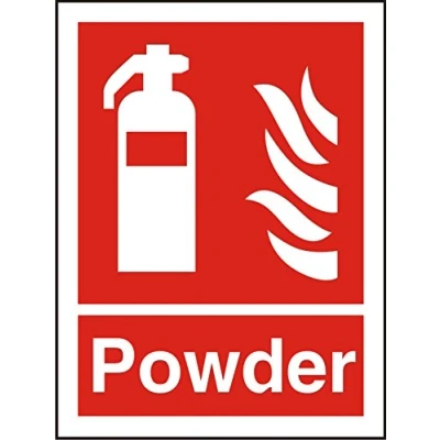 Image of Seco Fire Extinguisher, &amp; Powder Sign, 200mm x 300mm Photoluminescent Self Adhesive Vinyl