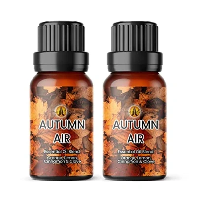 Image of Autumn Air Essential Oil Blend 20ml (2 x 10ml Bottles) Contains Orange, Lemon, Cinnamon &amp; Clove 100% Pure Natural