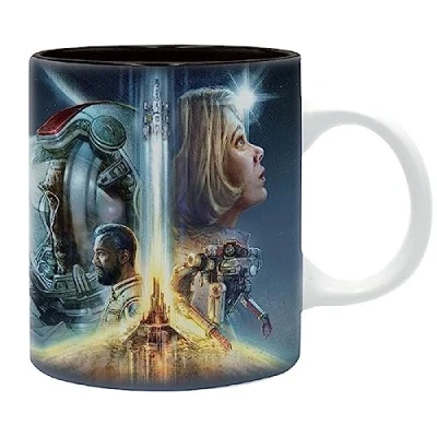 Image of Starfield Mug Logo Coffee Journey Through Space Ceramic Gift Box