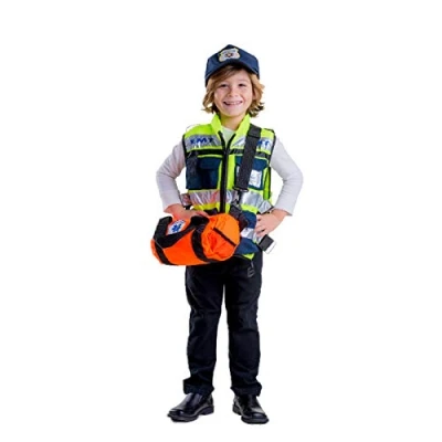 Image of Dress Up America EMT Role Play Costume For Kids Authentic Paramedic (3 4 Years (Waist: 66 71, Height: 91 99 cm))