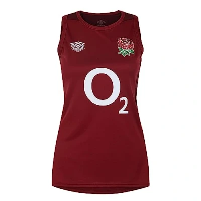 Image of Umbro Womens England Racer Back Vest T Shirt Tibetan Red M