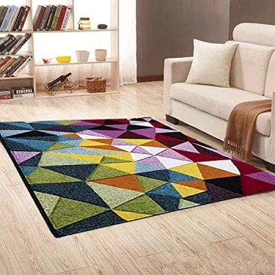 Image of Household Small Large Modern Design Luxury Hand Carved Carpet Floor Area Rugs Multi Colour Geo Play 160 x 230