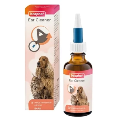 Image of Beaphar Ear Cleaner For Cats &amp; Dogs Gently Cleans Ears Dissolve Wax Eases Irritation And Supports Delicate Skin Helps Prevent Mites 50ml