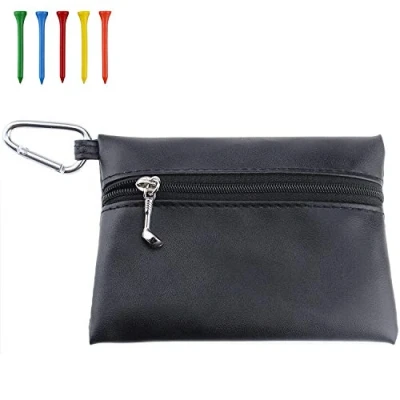 Image of KOFULL PU Golf Tees Pouch Tee Bag Pocket Bags Black Holde