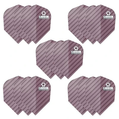 Image of Harrows Carbon Dart Flights 5 x sets Darts (15 Total) I 100 Micron Premium Extra Strong Made in UK Professional Accessories Pink