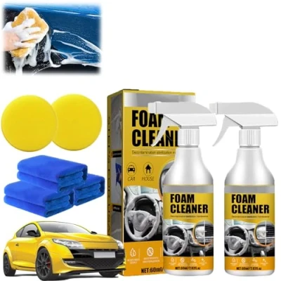 Image of Multi Purpose Foam Cleaner, 60ml Car Interior Refinisher Cleaner for Car, Seat Upholstery Stain Remover (2PC)