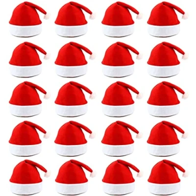 Image of 12pack Santa Hats Christmas Party Fancy Dress or Costume Father Red Hat Fun for Xmas Office Bulk
