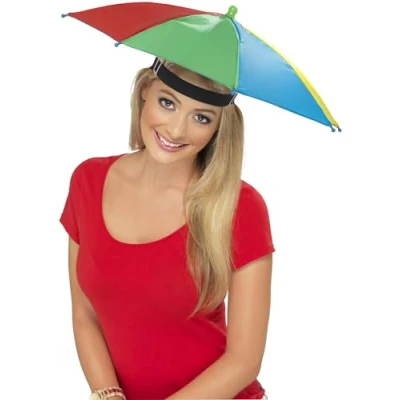 Image of Smiffys Umbrella Hat, Multi Coloured , Funny Fancy Dress, Comedy Dress Up Hats