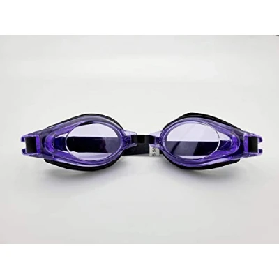 Image of JJA Swimming Goggles, Anti Fog UV Protection Adults Swim Wide View with Adjustable Straps, Soft Silicone Nose Bridge for Men and Women (Purple)