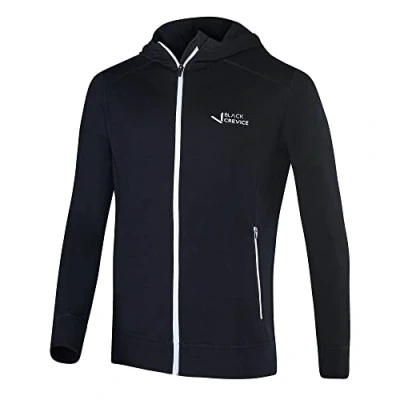Image of Black Crevice Men&#039;s Merino Hooded Jacket, L