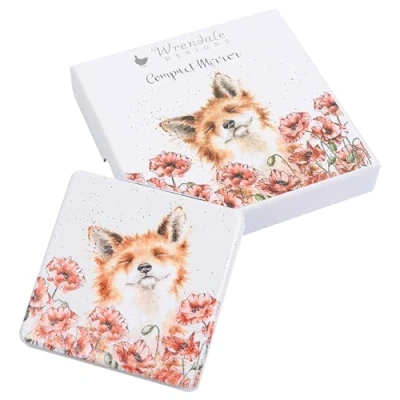 Image of Wrendale Designs &#039;Poppy Fields&#039; Fox Compact Mirror