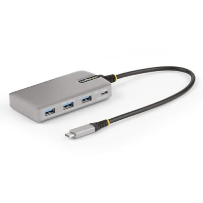 Image of StarTech.com 4 Port USB C Hub with DP Alt Mode Video Output 4K 60Hz 3x A, 1x Type C, 100W Power Delivery Pass Through, 3.2 10Gbps, 1ft/30cm Cable, Portable (HB31C3A1CDPPD3)